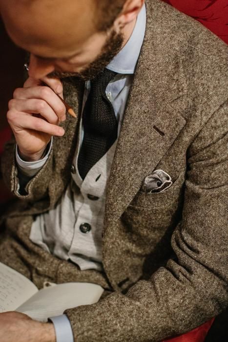 Brown in town: Donegal-tweed suit, Dalcuore Tweed Outfits, Permanent Style, Tuxedo Wedding Suit, Tweed Fashion, Gentlemen Style, Man Wear, Tweed Run, Tweed Outfit, Prom Tuxedo