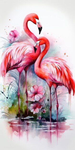 Flamingo Images Free Printable, How To Draw A Flamingo, Flamingos Drawing, Flamingo Art Painting, Flamingos Art Illustration, Flamingo Diy, Flamingo Drawing, White Flower Background, Flamingo Artwork