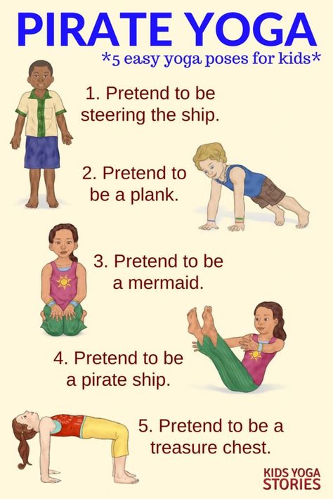 5 Pirate Yoga Poses for Kids - to explore the pirate world through movement | Kids Yoga Stories Preschool Yoga, Kids Yoga Classes, Pirate Activities, Pirate Books, Childrens Yoga, Yoga Story, Kids Yoga Poses, Easy Yoga Poses, Yoga Posen