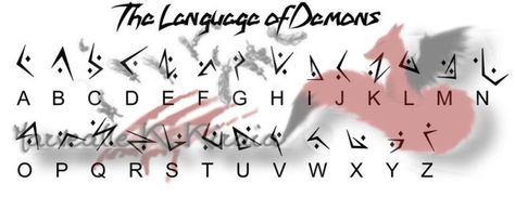 Demon Runes by Marvealle Dnd Languages, Rune Alphabet, Fictional Languages, Ancient Alphabets, Different Alphabets, Alphabet Code, Alphabet Symbols, Writing Code, Ancient Languages