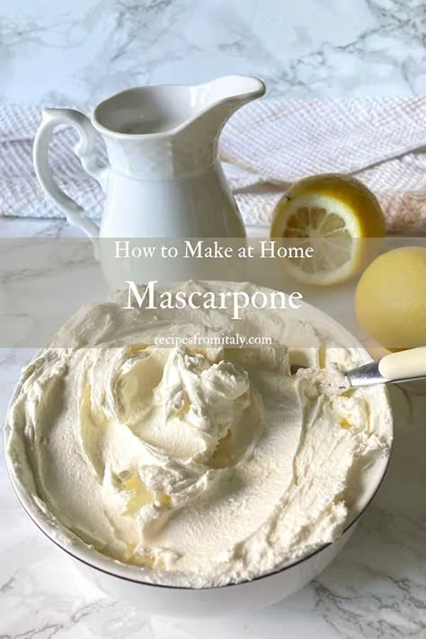 Homemade Mascarpone, Marscapone Cheese, Cheese Recipes Homemade, Mascarpone Recipes, Cheese Making Recipes, Savory Meals, Cheese Making, Meals Easy, Mascarpone Cheese