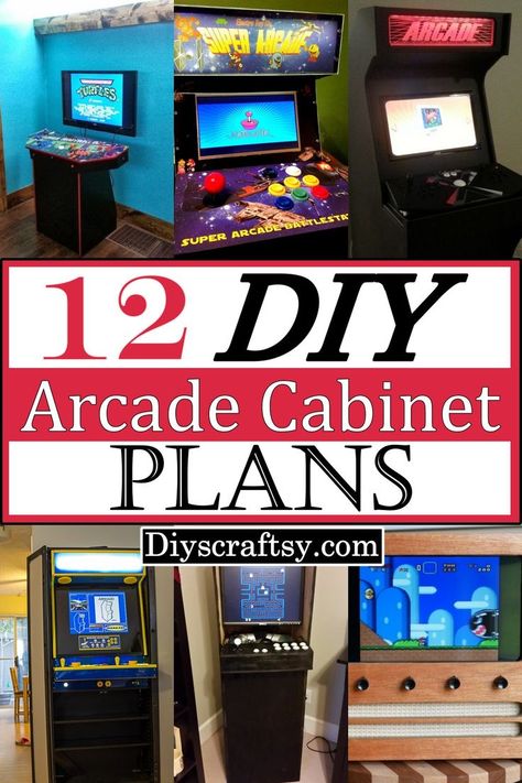 Here are 12 plans for projects ranging from the straightforward to the more complicated and involved. Diy Arcade Machine, Diy Arcade Games, Home Arcade Room, Bartop Arcade Plans, Arcade Games Diy, Retropie Arcade, Video Game Cabinet, Pi Arcade, Arcade Cabinet Plans