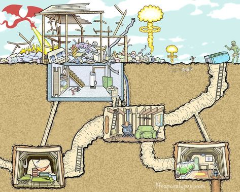 Basement Bunker, Building A Bunker, Underground Bunkers, Doomsday Bunker, Off Grid Survival, Underground Shelter, Earthship Home, Underground Bunker, Survival Skills Life Hacks