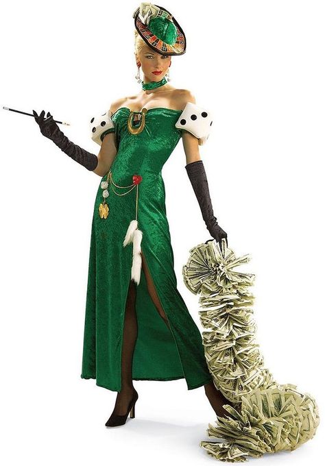 Lady Luck Costume - Adult Las Vegas Costumes, Purse Bingo, Playing Card Costume, Card Costume, Las Vegas Outfit, Casino Costumes, Vegas Theme, Casino Dress, Lady Luck