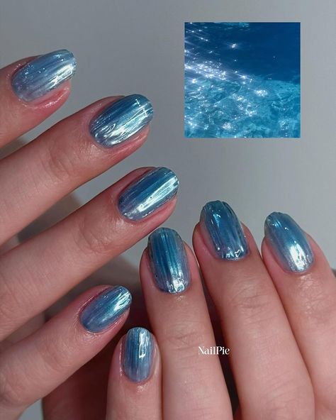 Nail Design.Richmonhill | Glowing water🌊 . . . #nailpie… | Instagram Water Nail Designs, Water Themed Nails, Blue Water Nails, Water Effect Nails, Water Nails Design, Water Drop Nails, Raindrop Nails, Glowing Water, Nails Water