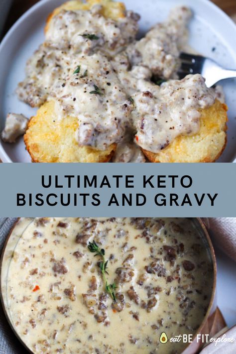 Keto Biscuits And Gravy, Best Low Carb Recipes, Food Keto, Breakfast Low Carb, Keto Biscuits, My Keto, Keto Recipes Breakfast, Ultimate Breakfast, Resep Diet