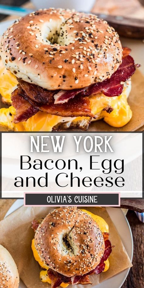 Bagel Sandwich Lunch, Breakfast Bagel Recipe, Bacon Egg And Cheese Sandwich, Bagel Sandwich Recipes, Bagel Sandwiches, Bagel Breakfast Sandwich, Preparing For Christmas, Bagel Toppings, Egg And Cheese Sandwich