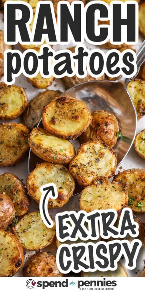 Quick Ranch Potatoes Pioneer Woman, Recipe With Golden Potatoes, Recipes With Dry Ranch Dressing, Crispy Ranch Potatoes, Roasted Potatoes Ranch Seasoning, Ranch Roasted Potatoes Hidden Valley, Oven Roasted Diced Potatoes, Ranch Baby Potatoes, Side Of Potatoes