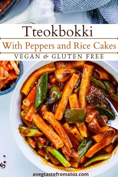 Tteokbokki Gluten Free, Gluten Free Tteokbokki, Tteokbokki Recipe Vegan, Tteokbokki Vegan, Vegan Tteokbokki, Korean Tteokbokki, Tteokbokki Recipe, Gluten Free Sauces, Vegan Kimchi