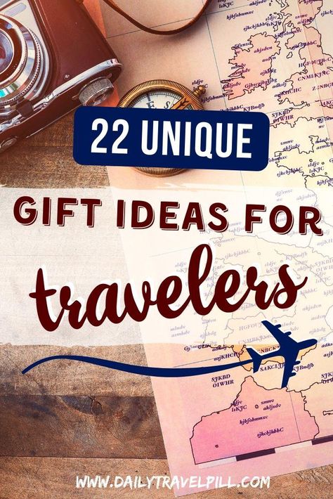 These are the best 22 gifts for travelers. I've divided them into 3 categories - budget gifts, mid-budget gifts, and luxury gifts. Warning - you might end up buying these items for yourself! | Gift ideas for travelers | Gift ideas for people who travel | Gift ideas for friends who travel | #giftideas Christmas Travel Gift Ideas, Travel Agent Client Gift Ideas, Travel Theme Gift Basket, Destination Christmas Gift Ideas, Travel Diy Gifts, Travel Bag Gift Ideas, Retirement Travel Gift Basket Ideas, Presents For Travelers, Personalized Travel Gifts