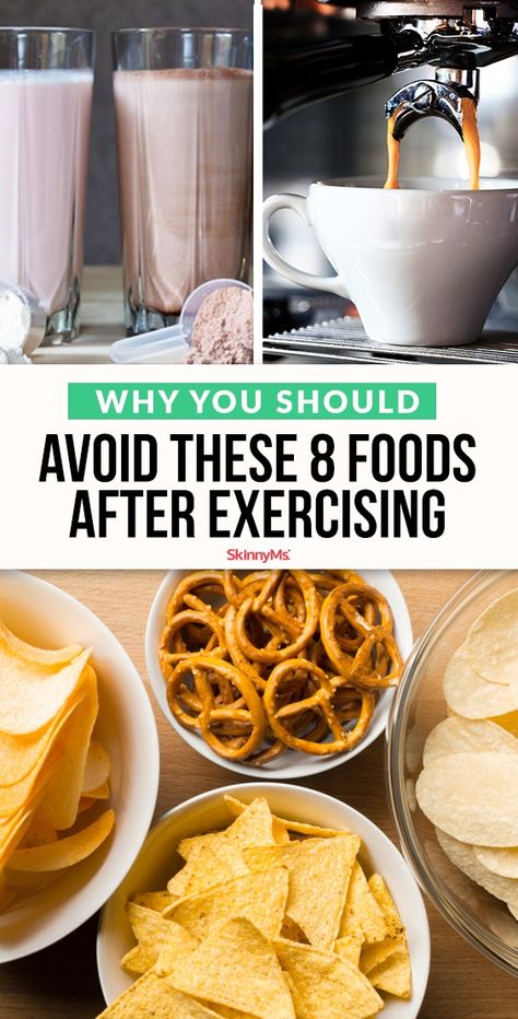 Want to learn how to properly recover and replenish? Avoid these 8 foods after exercising to maximize your time spent in the gym. Post Workout Food At Night, What To Eat After A Workout, Food After Workout, After Gym Snack, After Gym Food, Gym Snacks, After Workout Snack, After Workout Food, Chocolate Chip Granola Bars