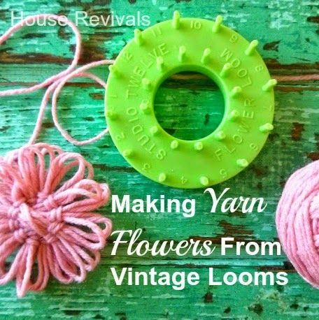 House Revivals: Making Flowers With a Vintage Flower Loom Tela, Yarn Flowers Diy, Diy Loom, Loom Flowers, Flower Loom, Pin Weaving, Round Loom, Making Fabric Flowers, Making Flowers