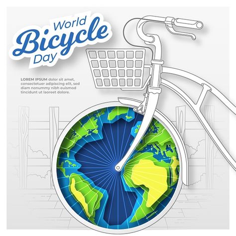 World bicycle day on papercut style Prem... | Premium Vector #Freepik #vector #background #banner #poster #card World Bicycle Day Creative Ads, World Bicycle Day, Ad Ideas, About World, Poster Ideas, Creative Ads, Background Banner, Vector Background, Premium Vector