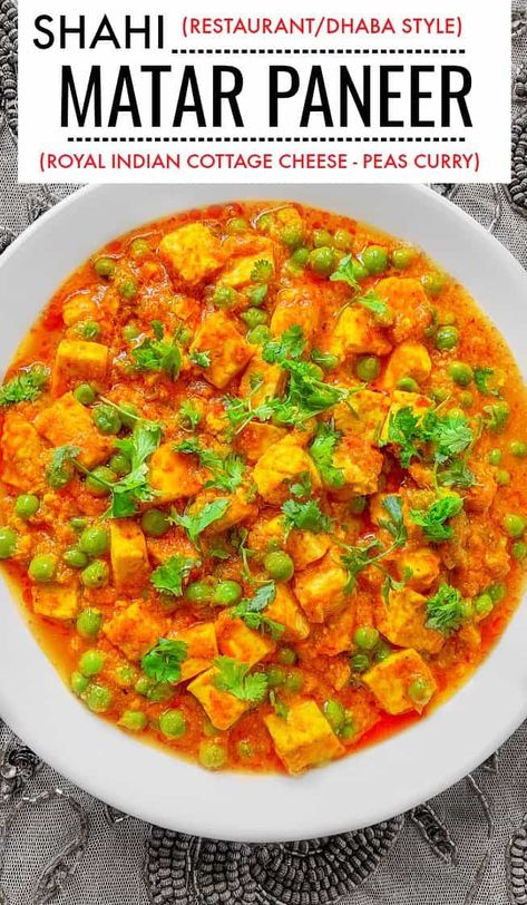 Shahi Matar Paneer #paneer #curry #indianrecipe #shahipaneer #matar #matarpaneer #holirecipes Matter Paneer, Paneer Tikka Masala Recipe, Paneer Masala Recipe, Paneer Curry, Tikka Masala Recipe, Favorite Recipes Dinner, Paneer Recipes, Masala Recipe, Global Recipes