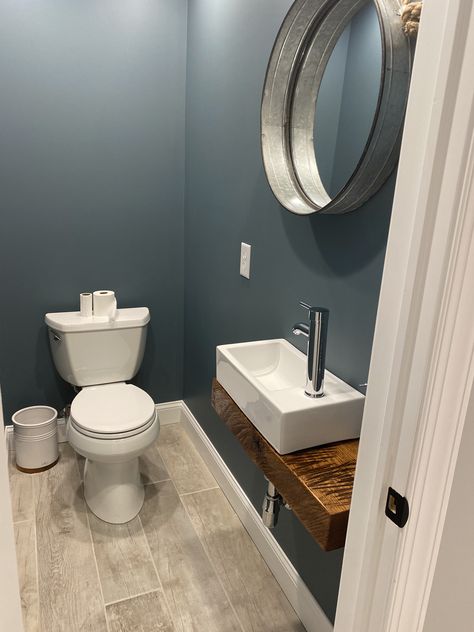 Add Half Bath, Minimal Half Bath, Mini Half Bath, Garage Half Bath, Small Sink For Bathroom, Half Bath Shower Ideas, Small Bathroom Toilet And Sink, Super Small Half Bathroom Ideas, Powder Room Small Sink