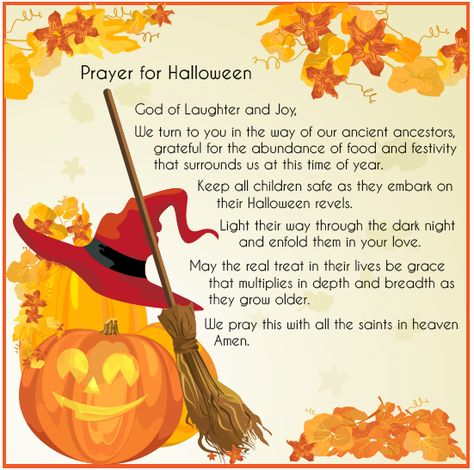 Halloween prayer! Happy Halloween ! Trick or treat  Christian Halloween Halloween Poems For Kids, Halloween Sunday School, Christian Halloween Crafts, Halloween Poems, Christian Halloween, Catholic Answers, Catholic Crafts, Saints Days, Prayers For Children