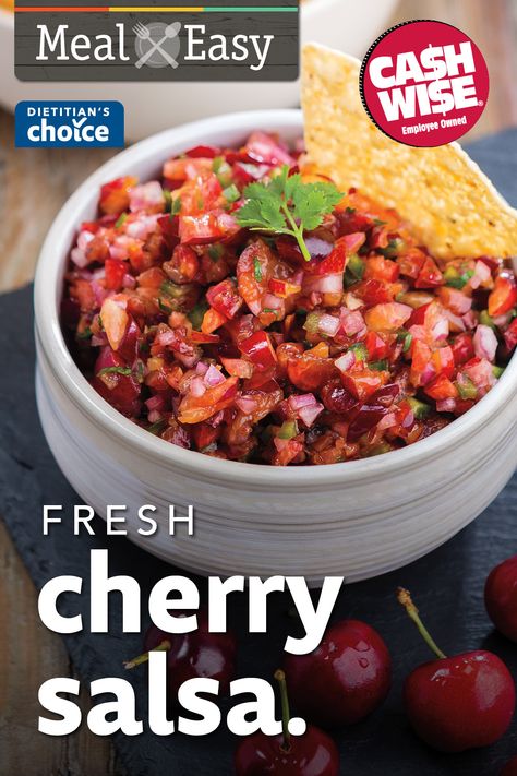 Tart Cherry Salsa Recipe, Cherry Salsa Recipe, Cherry Appetizers, Savory Cherry Recipes, Fresh Cherry Recipes, Cherry Salsa, Jam Recipes Homemade, Fresh Cherry, Cherry Season