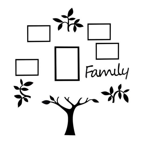 Wallpaper For Office, Family Tree Wall Sticker, Wall Stickers Family, Family Tree Wall Decor, Family Tree Photo Frame, Photo Frame Tree, Creative Photo Frames, Family Tree Wall Art, Family Tree Photo