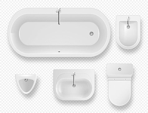 Bathroom Top View Png, 2d Furniture, Toilet Plan, Bathroom Equipment, Rendered Floor Plan, Toilet Tiles, Bathroom Sink Tops, Photoshop Png, Table Top View