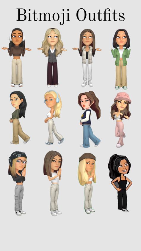 Casual Bitmoji Outfits, Bitmoji Outfits 2024 Summer, Best Bitmoji Outfits Snapchat, But Moji Outfits, Baggy Bitmoji Outfits, Cute Snapchat Bitmoji Ideas Summer, Cute Bitmoji Outfits Ideas Snapchat 2024, Summer Bitmoji Ideas, Snapchat Bitmoji Outfits 2024 Summer