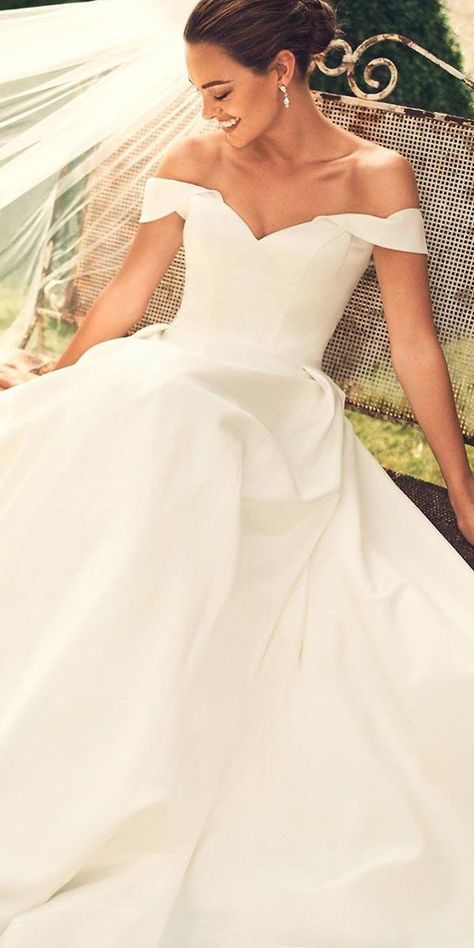 Satin Ball Gown Wedding Dress, Plus Wedding Dresses, Petite Wedding Dress, Satin Ball Gown, Satin Wedding Gown, Davids Bridal Wedding Dresses, Minimalist Wedding Dresses, Ball Gown Skirt, Davids Bridal Dresses