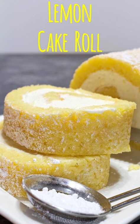 Lemon Cake Roll, Dinner Spring, My Country Table, Jelly Roll Cake, Cake Roll Recipes, Lemon Dessert Recipes, Spring Dinner, Country Table, Lemon Flavor