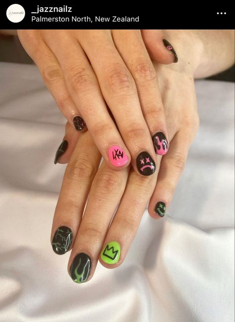 Gel Nails SKZ themed and design from Jazz Nails in Palmy NZ Maxident Nails, Stray Kids Maniac, Concert Nails, Kids Nail Designs, Themed Nails, Nail Jewels, Pretty Gel Nails, Nails For Kids, Beautiful Drawings