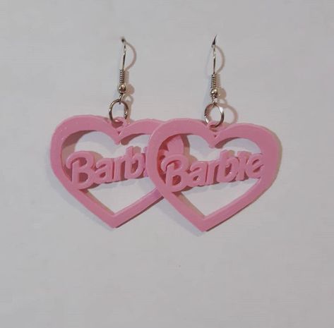 Y2k Earrings Aesthetic, Barbie Clay Earrings, Barbie Earrings, Laser Engraved Earrings, Barbie Halloween Costume, Mode Rose, Barbie Halloween, Rave Accessories, Baby Doll Accessories