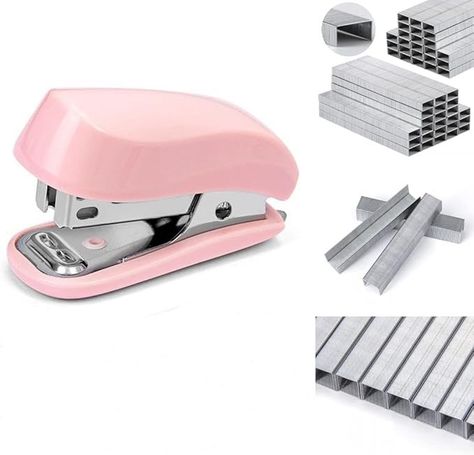 Amazon.com : Pink Color Mini Stapler with Staples,Small Cute Stapler for Desk,Gift for Student or Office Use (Pink) : Office Products Cute Stapler, Pink Stapler, Scissors Aesthetic, Mini Stapler, Staple Remover, Desk Gifts, Mini Office, Student Office, Hole Punches