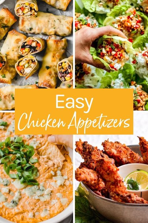 We love finger food!  Appetizers are our favorite food group, especially appetizers made with chicken. From wings to nachos, we’ve got you covered for starters.These chicken recipes can be served as appetizers or a main meal. #appetizerrecipes #chickenappetizers #fingerfood #reciperoundup #easychickenrecipes Appetizers For A Party, Chicken Appetizer, Chicken Appetizer Recipes, Chicken Appetizers, Food Appetizers, Party Finger Foods, Food Group, Finger Food Appetizers, Favorite Food