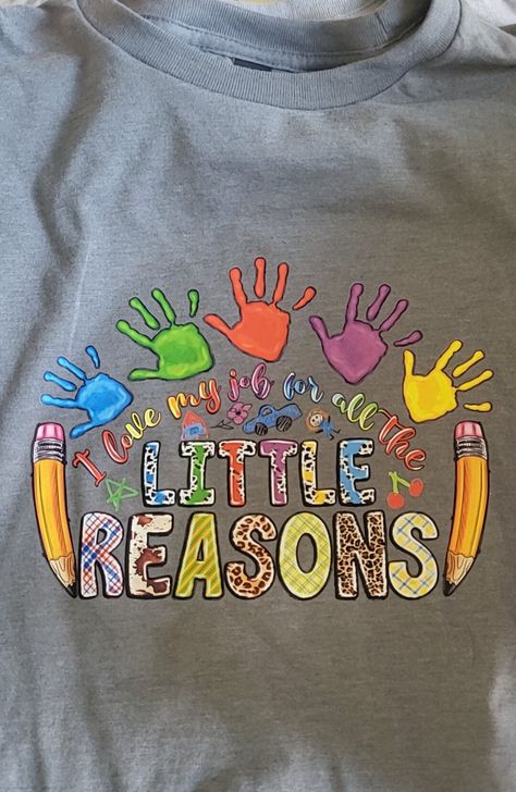 Size large tshirt. Great for teacher or daycare worker Teacher Shirts Designs Ideas, Funny Teacher Shirts Preschool, Prek Teacher Shirts Designs, Teacher Tshirt Ideas, Prek Teacher Shirts, Daycare Worker, Future Educator, Teaching Board, Cricut Patterns