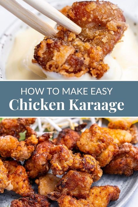 Easy Karaage Chicken Recipe Karage Chicken Recipe Air Fryer, Japanese Fried Chicken Karaage, Karage Chicken Recipe, Karage Chicken, Chicken Karaage Recipe, Karaage Recipe, Karaage Chicken, Chicken Air Fryer, Chicken Karaage