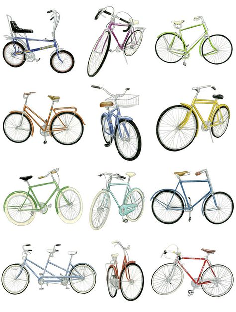 Christine Berrie // 12 Bicycle Drawings | Community Post: 56 Noteworthy Artists From 2011 Scooter Drawing, Bicycle Drawing, Bike Drawing, Bicycle Art, Custom Bike, Cycling Art, Bicycle Design, Bike Art, Drawing Tutorial