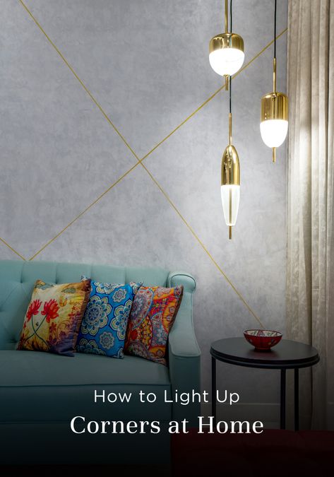 Lighting options for the corners at home Hanging Lamps Living Room Corner, Living Room Corner Decor, Hanging Lights Living Room, Corner Lighting, Hanging Lamps Living Room, Corner Furniture, Living Room Corner, Corner Decor, Ceiling Hanging