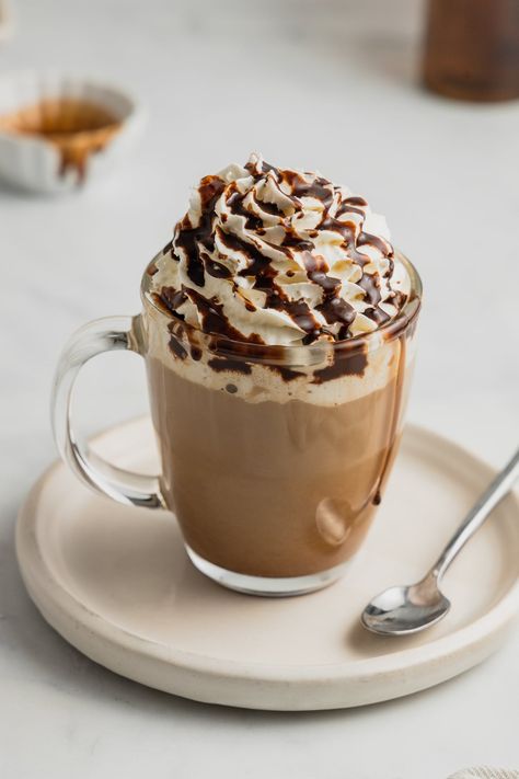 Hot Beverages Recipes, Mocha Coffee Aesthetic, Cafe Mocha Recipe, Frother Recipes, Mocha Cafe, Mocha Coffee Recipe, Mocha Latte Recipe, Food Polls, Mocha Recipes