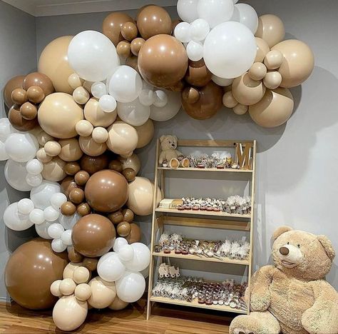 $28.50 Bear Baby Shower Theme, Majlis Perkahwinan, Baby Shower Theme Decorations, Balloon Kit, Garland Arch, Teddy Bear Baby Shower, Kids Party Decorations, Arch Kit, White Balloons