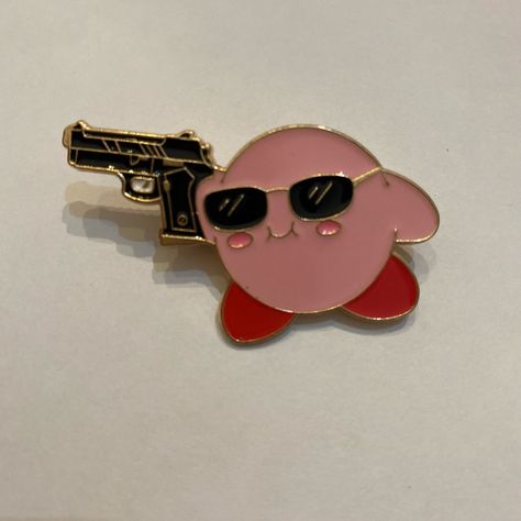 Nwot “Csi:Miami” Kirby Pin. Cute & Funny Kirby Pin That Reminds Me Of The Character Horatio Caine From The Show Csi:Miami With The Gun And Sunglasses. Decorate Your Desired Item With This Fun Filled Pin! Funny Kirby, Cactus Man, Kirby Stuff, Kirby Character, Gloomy Bear, Csi Miami, Kirby Art, Pin Cute, Cute Pins