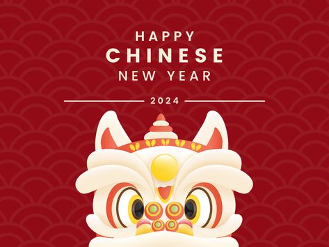 Red and White Illustration Chinese New Year 2024 Happy Chinese New Year 2024, Chinese New Year 2024, White Illustration, Happy Chinese New Year, Year Of The Dragon, Year 2024, Lunar New, Chinese New Year, Creative Professional