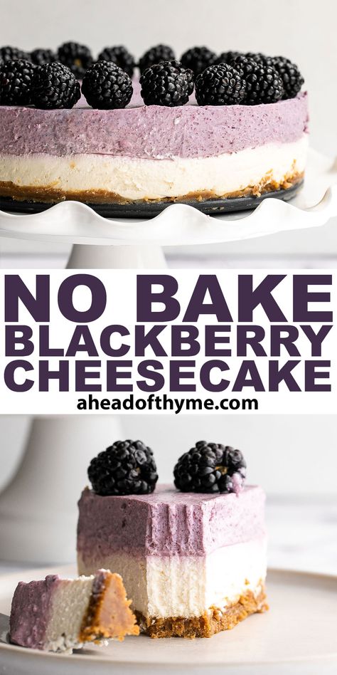 Blackberry Cheesecake Recipes, No Bake Layered Cheesecake, May Desserts, No Bake Fruit Cheesecake, Mulberry Cheesecake, Layered Cheesecake, Fruit No Bake Cheesecake, Blackberry Lemon Cheesecake, Blackberry Desserts