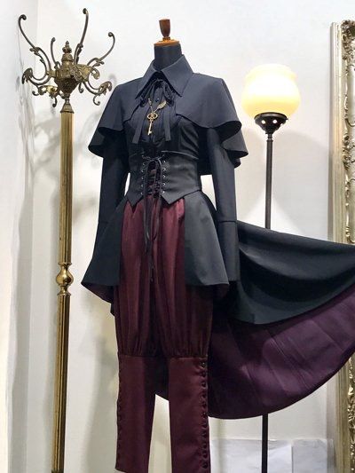 Gothic Butler Outfit, Fancy Butler Outfit, Music Conductor Outfit, Dark Prince Aesthetic Outfit, French Fantasy Clothes, Goth Fantasy Outfit, Butler Outfit Designs, King Outfit Royal Aesthetic, Goth Tailcoat