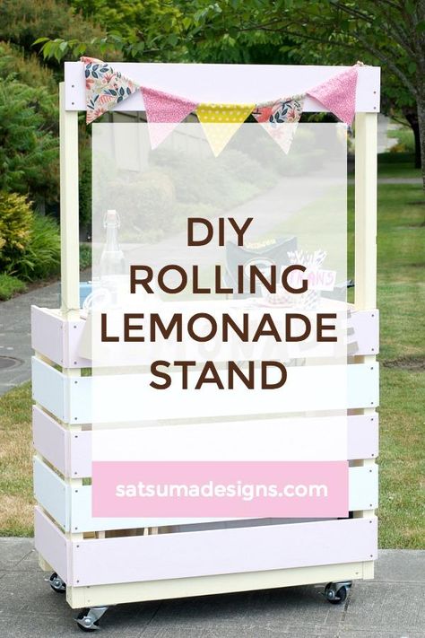 Pallet Lemonade Stand Diy How To Build, Fun Lemonade Stand Ideas, Portable Lemonade Stand Diy, Portable Lemonade Stand, Wooden Crate Lemonade Stand, Diy Lemonade Stand Plans, Lemon Aid Stand Diy, Lemonade Stand Plans, Homemade Lemonade Stand