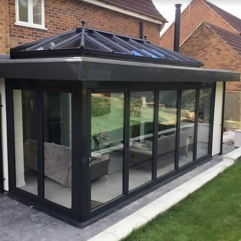 Small Orangery Extension, Small Orangery, Orangery Extension Kitchen, Sunroom Extension, Orangery Roof, Kitchen Orangery, Modern Conservatory, Orangery Extension, Conservatory Ideas