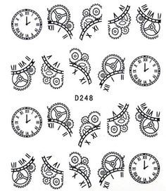 Ideas for zentangle, how to draw clocks Steampunk Sketch, Steampunk Art Drawing, Water Decal Nail Art, Gear Drawing, Steampunk Drawing, Decal Nail Art, Clock Drawings, Steampunk Ideas, Drawing Doodles