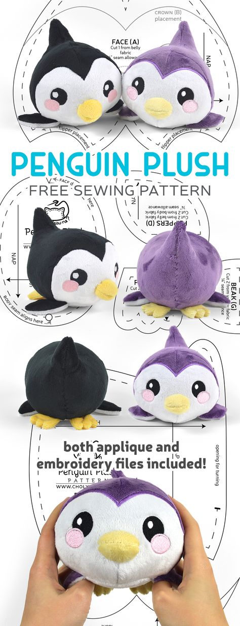 Free Pattern Friday! Penguin Plush | Choly Knight Penguin Plush Pattern Free, Free Pattern Friday, Diy Stuffies, Plushie Inspiration, Kawaii Patterns, Diy Plushies, Choly Knight, Plushie Ideas, Plush Sewing