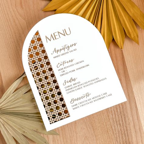 Arch Menu Design, Wedding Menu Design Ideas, Modern Menu Design, Acrylic Bar Sign, Wedding Menu Sign, Wedding Menu Design, Modern Signage, Rattan Wedding, Wedding Table Signage