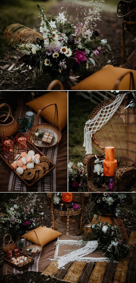 This Earthy Elopement Inspiration Celebrates the Summer Solstice with Loving on the Longest Day of the Year | Junebug Weddings Solstice Wedding Summer, Hygge Wedding Summer, Fall Equinox Wedding, Summer Solstice Wedding Theme, Litha Wedding, Earthy Elopement, Summer Solstice Wedding, Hygge Summer, Hygge Wedding