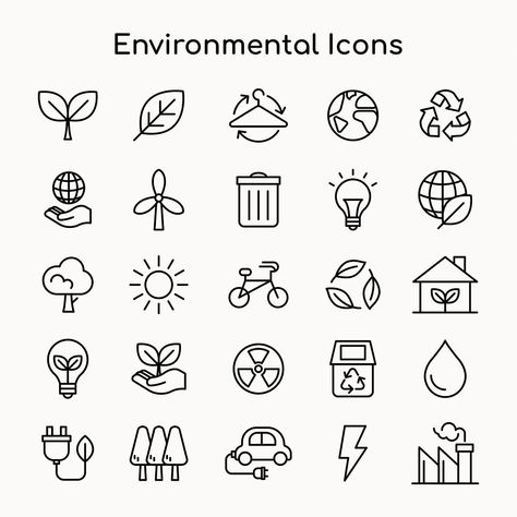 Environmental icons vector for business in simple line set | free image by rawpixel.com / Minty Sustainability Icon, Setting Icon, Nature Icon, Resources Icon, Urban Icon, Commercial And Office Architecture, Architecture Icons, Free Icon Set, Icon Sets