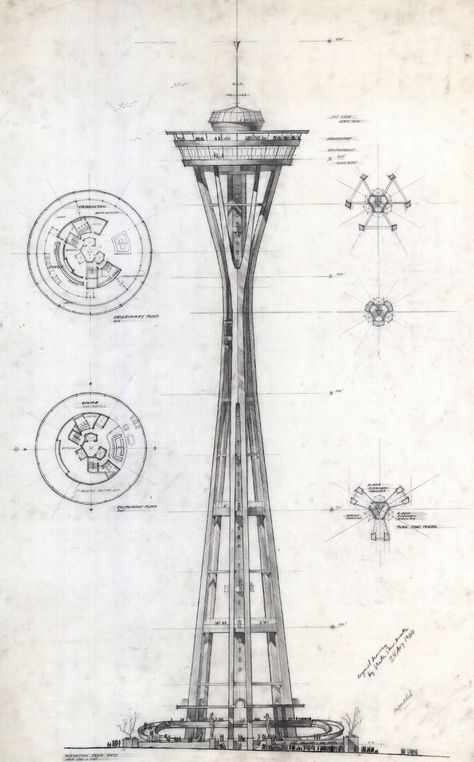 Victor Steinbrueck's original sketch Boards Architecture, Drawing Trends, Architecture Diagrams, Presentation Architecture, Urban Analysis, Presentation Boards, Space Needle Seattle, Architectural Presentation, Sketching Tips