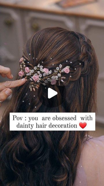 Aanal Savaliya on Instagram: "When you are absolutely obsessed  with dainty  hair decors,  You have come to the right page ❤️ 

Bcos we are obsessed  too." Bridal Hairstyles, Bridal Hair Decorations, Indian Bridal Hairstyles, Handmade Hair Accessories, Hair Decorations, Hair Transformation, Girls Hair Accessories, Didi, About Hair