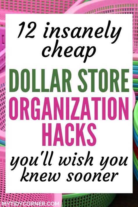 Looking for cheap ways to organize your home? Check out these dollar store organizing ideas to help you organize your home on a budget. You are sure to find these dollar store storage hacks very helpful. Cheap Organizing Ideas, Organization Life Hacks, Organizing Hacks Dollar Stores, Organizing With Baskets, Dollar Store Bins, Storage Hacks Diy, Life Hacks Organization, Cheap Organization, Store Hacks